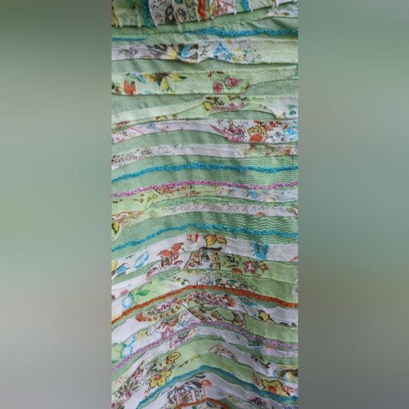 EUC NEW DIRECTION SPORT Green Lightweight Striped Floral Fabric Boho Jacket XL - Picture 3 of 12